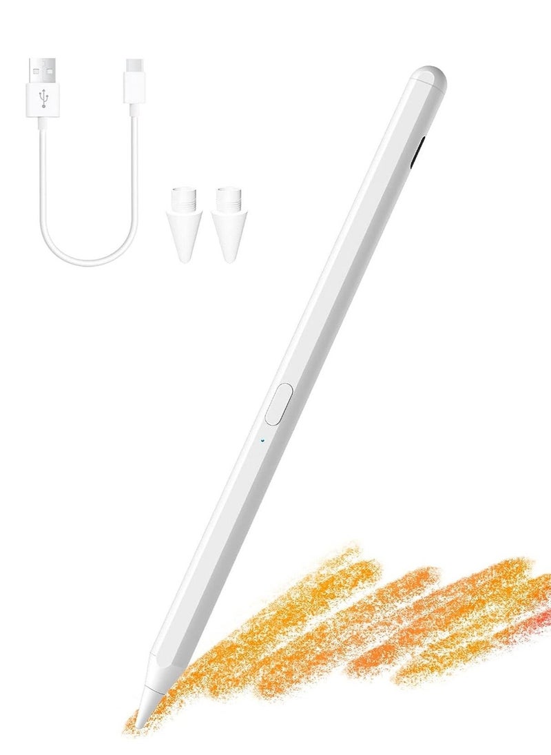 iPad Pen for Apple iPad Pro/Air/Mini Pencil,1.5mm Palm Rejection Active Stylus for 2018-2022 iPad Pro 11/12.9 ,iPad Air 5th/4th/3rd,iPad 9/8/7/6th iPad Mini 6th/5th for Precise Writing Drawing White - Image 1
