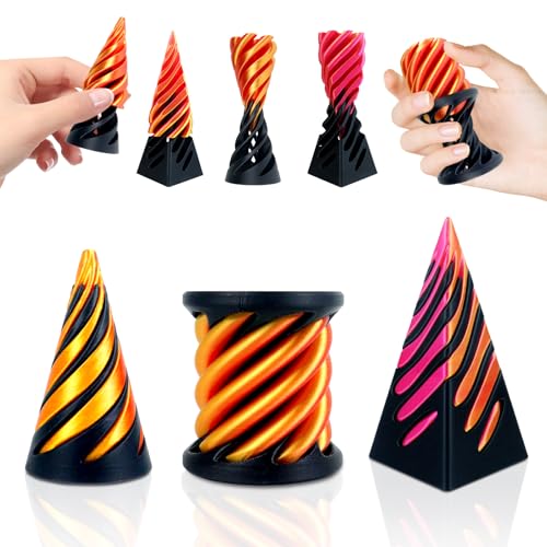 Gytera 3 Pack Impossible Cone Spiral Cone Passthrough Sculpture Fidget Toys Adults 3D Printed Spiral Cone Toys Stress Relief Desk Toy Impossible Spiral Decoration for Desk 3 Packs - Image 1