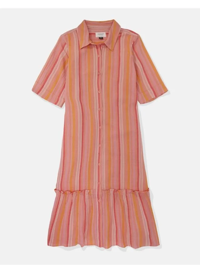 American Eagle Striped Tiered Dress