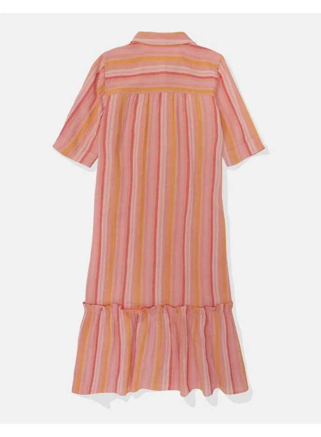 American Eagle Striped Tiered Dress