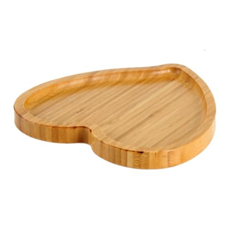 Heart Shaped Wood Serving Platters and Trays Side Dish Serving Trays Tabletop Serving Platters, Valentines Day Table Decorations Supplies 7.87inch - Image 5