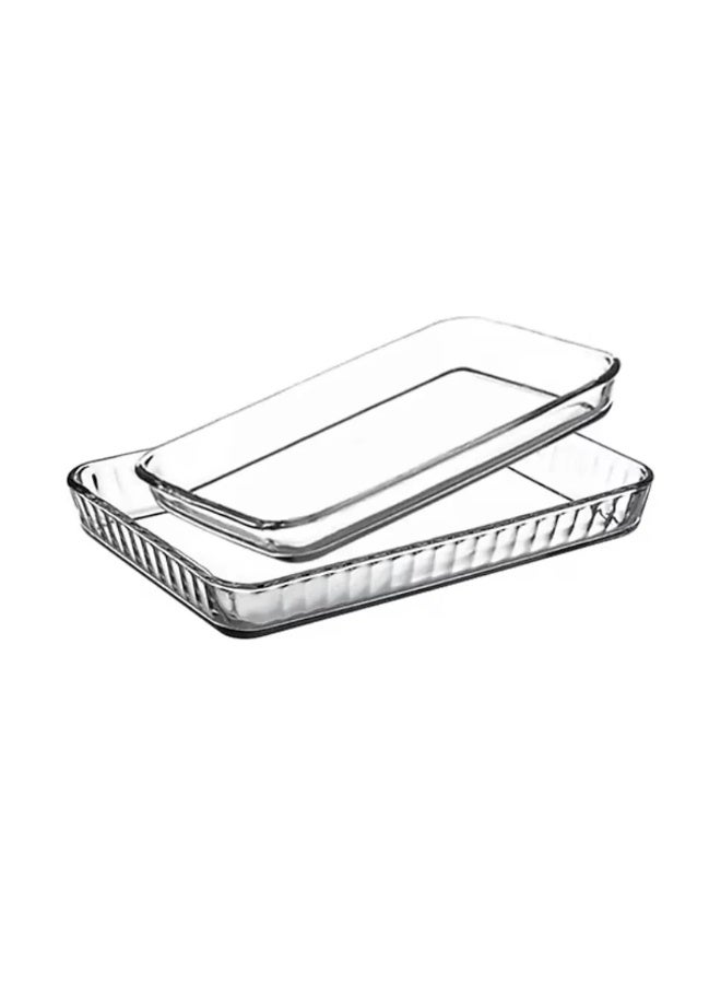 بوركام صينية فرن خبز مستطيلة من الزجاج وقوالب بوركام مكونة من قطعتين (3800 مل – 1900 مل) – صنع في تركيا - Image 1
