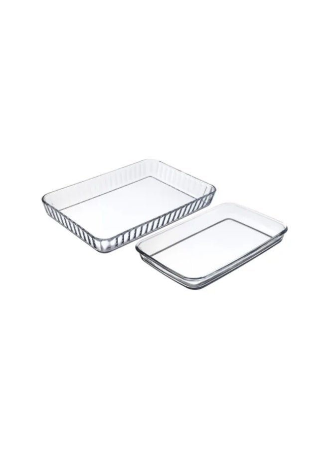 بوركام صينية فرن خبز مستطيلة من الزجاج وقوالب بوركام مكونة من قطعتين (3800 مل – 1900 مل) – صنع في تركيا - Image 2