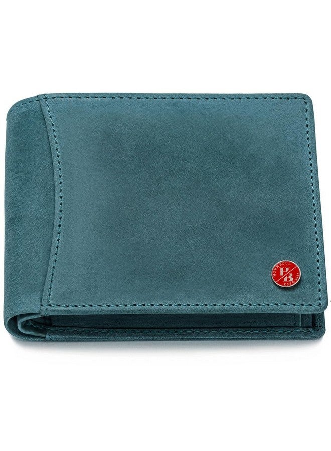 HORNBULL Vegas Aqua Blue RFID Blocking Hunter Leather Wallet for Men | Wallets Men Leather | Mens Wallet