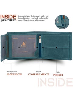 HORNBULL HORNBULL Vegas Aqua Blue RFID Blocking Hunter Leather Wallet for Men | Wallets Men Leather | Mens Wallet  - Image 3