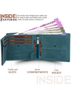 HORNBULL HORNBULL Vegas Aqua Blue RFID Blocking Hunter Leather Wallet for Men | Wallets Men Leather | Mens Wallet  - Image 4