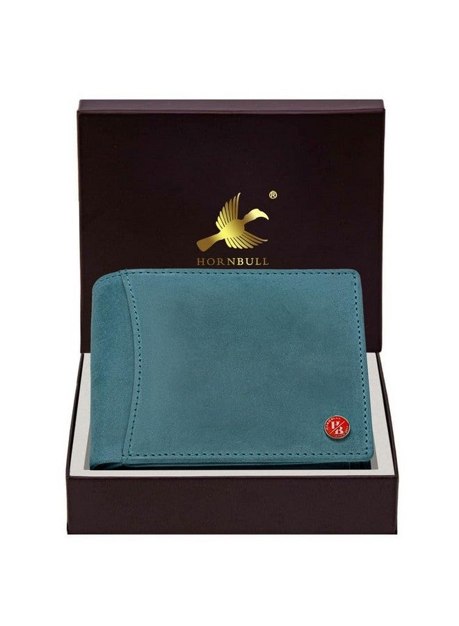 HORNBULL Vegas Aqua Blue RFID Blocking Hunter Leather Wallet for Men | Wallets Men Leather | Mens Wallet