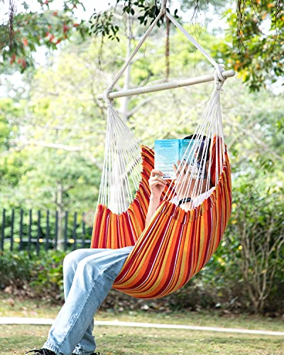 ADVOKAIR Hammock Chair Swing HeavyDuty Hanging Rope Swing Seat Supports 500 Lbs Ideal for Outdoor Patio Backyard Porch Deck Indoor Bedroom Use - Image 3