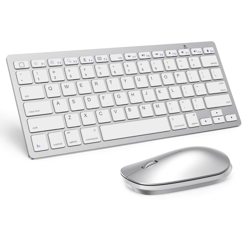 Sparin Wireless Keyboard and Mouse Combo for iPad, SPARIN Bluetooth Keyboard Mouse for iPad Pro M4 & iPad Air M2 2024 (13 inch &11 inch), iPad Air 5th 4th Gen, iPad 10th 9th 8th Gen, Silver White - Image 1