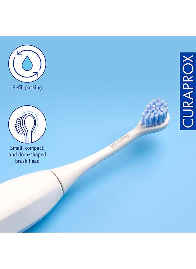 CURAPROX رأس فرشاة الأسنان Curaprox Hydrosonic Pro "Sensitive"، قطعتان - رؤوس فرشاة الأسنان الكهربائية Curaprox / رؤوس فرشاة الأسنان البديلة - عبوة من قطعتين  - Image 4