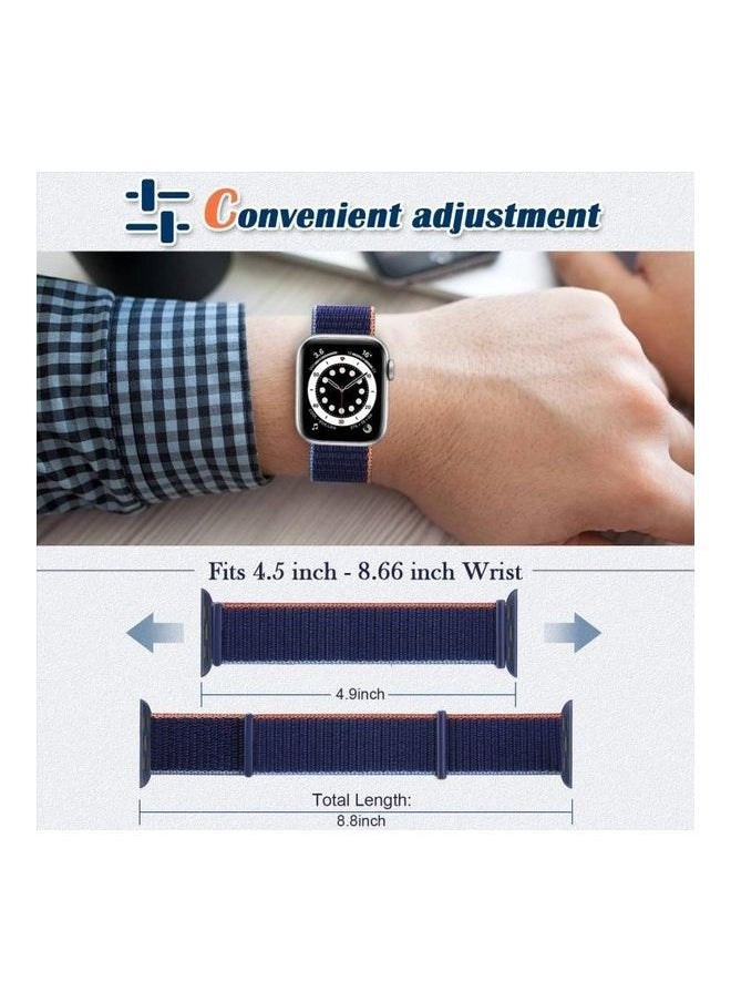 NIBEMINENT - Hook And Loop Fastener Dual Section Replacement Watchband For Apple Watch Series 7/6/5/4/3/2/1/SE 41/40/38mm Dark Black - Image 1