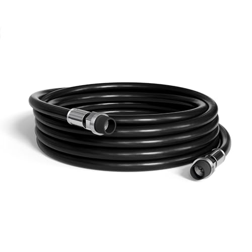 THE CIMPLE CO Coaxial Cable, 20 FT, Weatherproof Rubber Boot, Indoor/Outdoor TV Cable, High Speed Internet, Dual Shield, Satellite, Antenna, CATV, RG6, 6 Meters, Black - Image 1