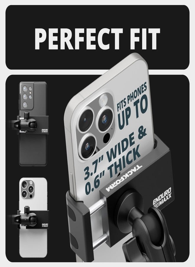 Tackform Metal Motorcycle Mount for Phone - [Enduro Series] - NO SLINGS NEEDED. Rock solid grip on any smartphone including regular and Plus sized iPhone and Samsung devices. - Image 4