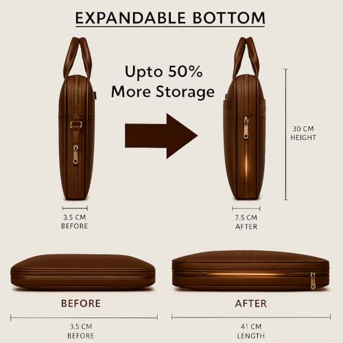 TARAVEE Premium Laptop Shoulder Sling Bag, Executive Business Travel Messenger Bag for Men & Women, Luxury Protective Laptop Case Compatible with MacBook, HP, Dell, (15.6 Inches) - Image 2