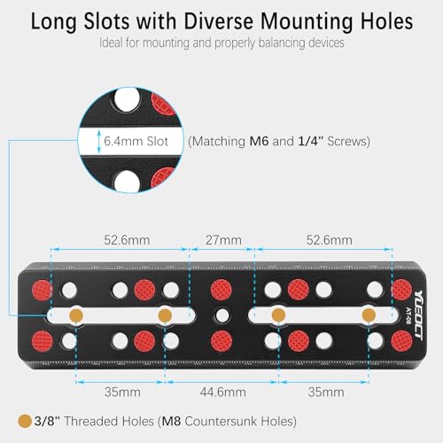YUEOCT 160mm/6.3" Telescope Rail Bar Vixen Style Dovetail Mounting Plate, with M6 1/4" 3/8" Camera Screw for Telescope Saddle Mount Base OTA Equatorial Head Tripod Adapter Sky Astrophotography - Image 3