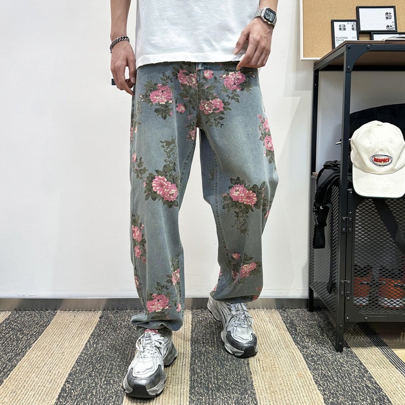Unisex Classic Denim Jeans Loose Fit Daily Outdoor Wear - Image 1