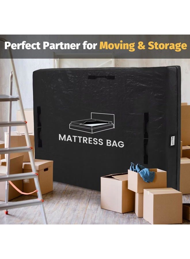 BETU Mattress Bags for Moving and Storage, BETU Waterproof Mattress Protector Full XL Mattress Cover with 8 Heavy Duty Handles and Zipper Extra Thick Moving Supplies for Bed Reusable (82x57x13.5 Black) - Image 5