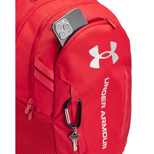 UNDER ARMOUR حقيبة ظهر هاسل 6.0 للبالغين من أندر أرمور، (600) أحمر/أحمر/فضي معدني، مقاس واحد يناسب معظم الأشخاص - Image 2