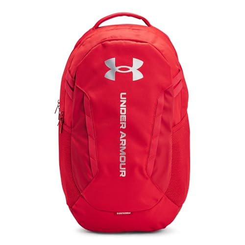 UNDER ARMOUR حقيبة ظهر هاسل 6.0 للبالغين من أندر أرمور، (600) أحمر/أحمر/فضي معدني، مقاس واحد يناسب معظم الأشخاص - Image 3