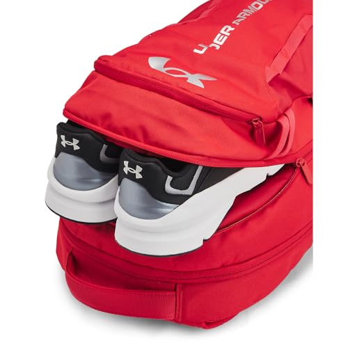 UNDER ARMOUR حقيبة ظهر هاسل 6.0 للبالغين من أندر أرمور، (600) أحمر/أحمر/فضي معدني، مقاس واحد يناسب معظم الأشخاص - Image 5