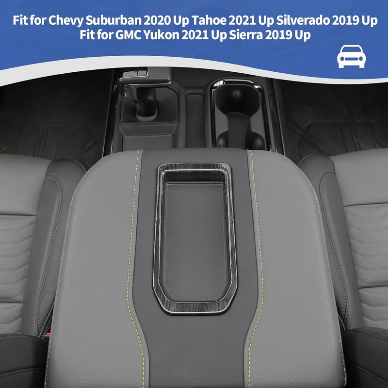 JOSHELA Armrest Tray Trim Frame - Black Wood Grain for Chevrolet Suburban, Tahoe, Silverado, GMC Yukon, and Sierra - Image 5