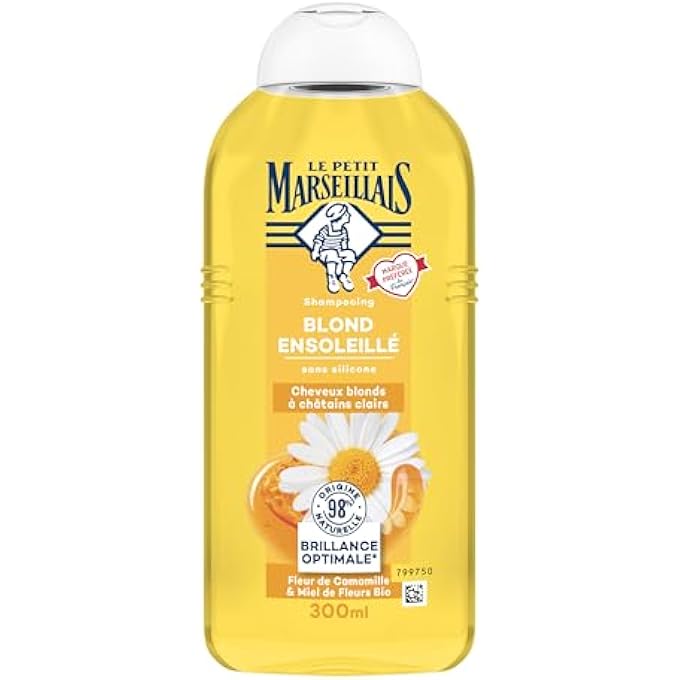 LE PETIT MARSEILLAIS LE PE MARSEILLAIS SUN BLONDE SHAMPOO (300 ML BOTTLE) - SILICONE FREE SHAMPOO FOR BLONDE TO LIGHT BROWN HAIR - 98% NATURAL INGREDIENTS FOR OPTIMAL SHINE - Image 1
