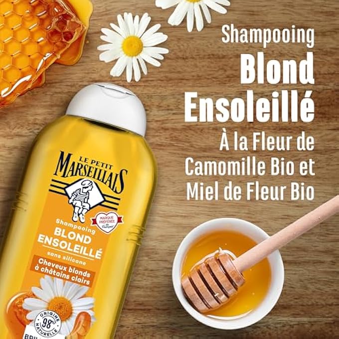 LE PETIT MARSEILLAIS LE PE MARSEILLAIS SUN BLONDE SHAMPOO (300 ML BOTTLE) - SILICONE FREE SHAMPOO FOR BLONDE TO LIGHT BROWN HAIR - 98% NATURAL INGREDIENTS FOR OPTIMAL SHINE - Image 3