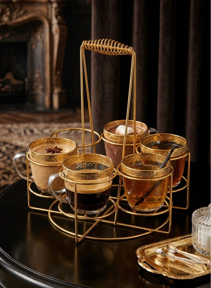 The classic, simple and elegant glass holder, which can hold 6 glasses at the same time, is a practical and beautiful item. You can place up to 6 glasses in the convenient bottle rack. - Image 2