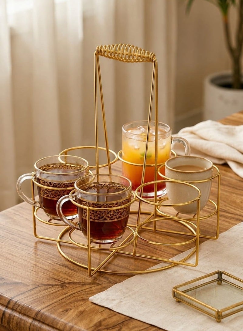 The classic, simple and elegant glass holder, which can hold 6 glasses at the same time, is a practical and beautiful item. You can place up to 6 glasses in the convenient bottle rack. - Image 1
