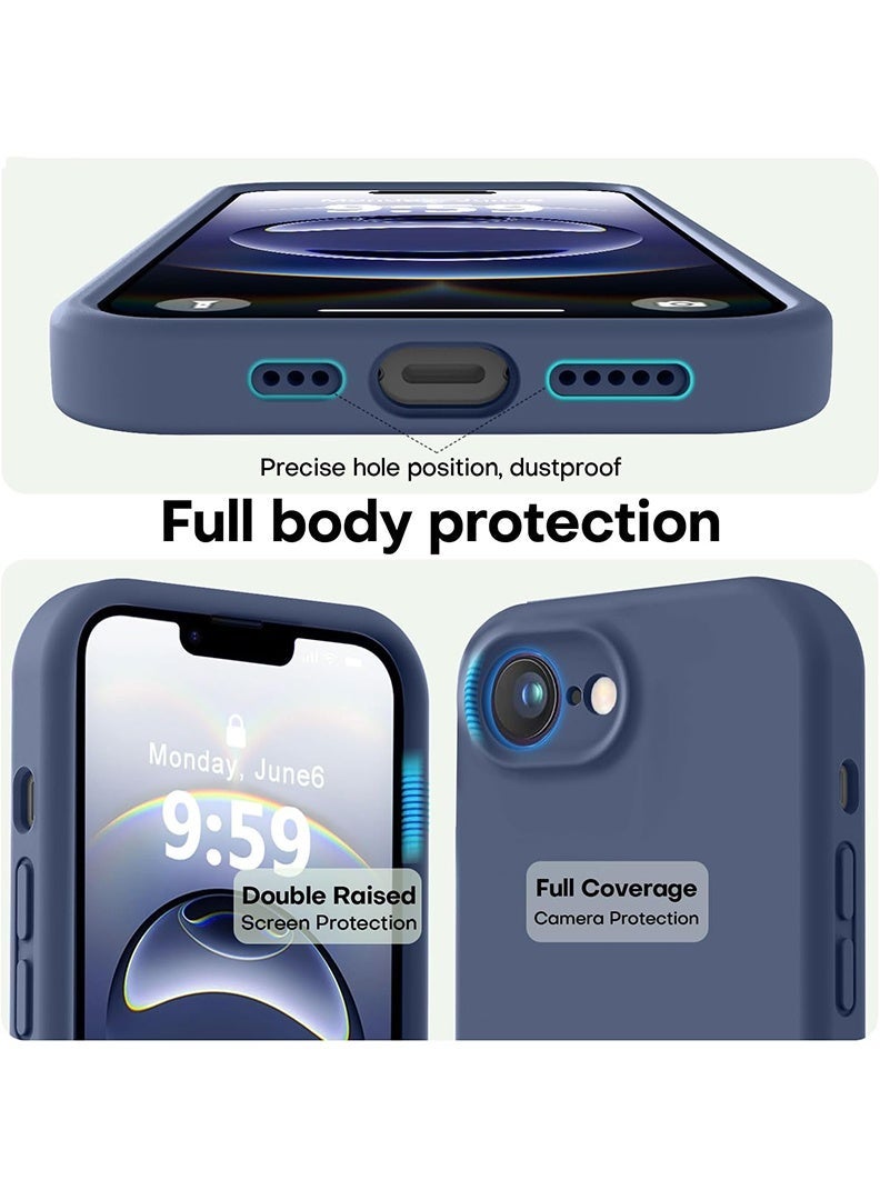 Case Up Compatible with Apple iPhone 17e / 16e 6.1 Inch Case, Soft & Premium Liquid Silicone [Anti-Scratch Microfiber Lining] Shockproof Protective Slim Phone Cover for iPhone 16e 2025, Blue - Image 2