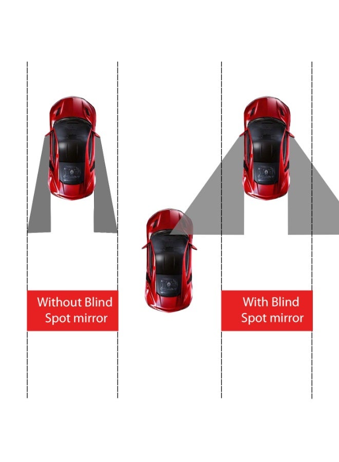 Lyaxm 2 Pcs Car Blind Spot Mirrors，Blind Spot Mirror,Small Round Convex Adjustable 360° Rotation Wide Angle Rear View for All Vehicles Universal Car, 2" Round HD Glass Frameless Convex Rear View Mirrors Exterior Accessories with Wide Angle Adjustable Stick - Image 2