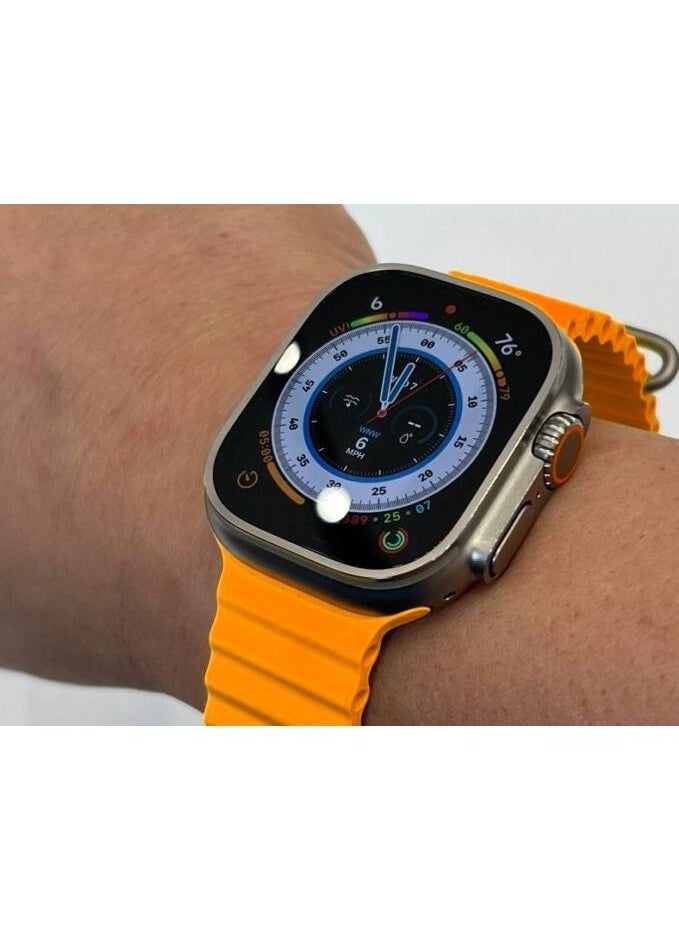 YOMNA - YOMNA Silicone Ocean Band Strap Compatible for Apple Watch Ultra 49mm Orange - Image 1