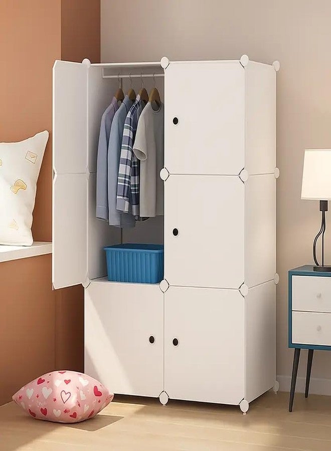 KEEKOS Kids Plastic Collapsible Wardrobe Organizer for Storage | Cute Cartoon Design | Heavy Duty Cloth Organizer for Storage | Easy to Assemble | Perfect for Kids Room & Home (White) - Image 1