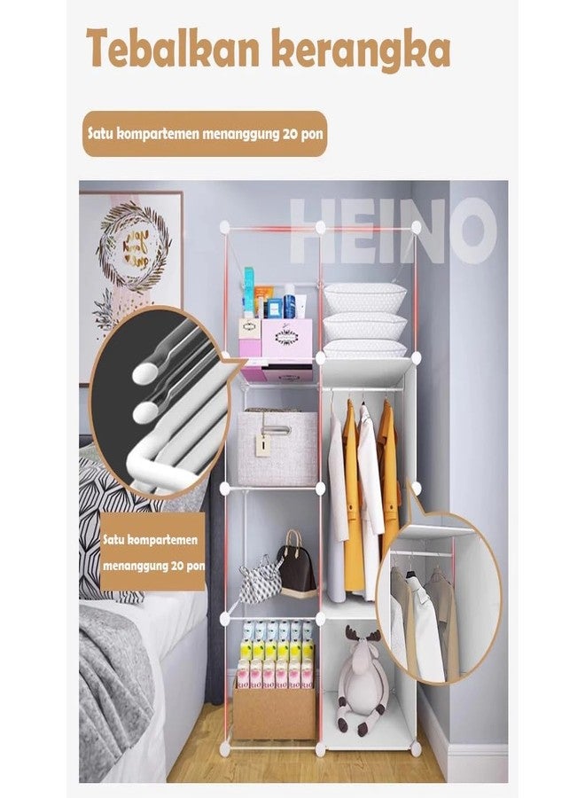 KEEKOS Kids Plastic Collapsible Wardrobe Organizer for Storage | Cute Cartoon Design | Heavy Duty Cloth Organizer for Storage | Easy to Assemble | Perfect for Kids Room & Home (White) - Image 4
