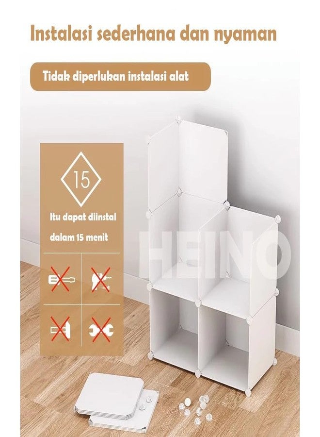 KEEKOS Kids Plastic Collapsible Wardrobe Organizer for Storage | Cute Cartoon Design | Heavy Duty Cloth Organizer for Storage | Easy to Assemble | Perfect for Kids Room & Home (White) - Image 3