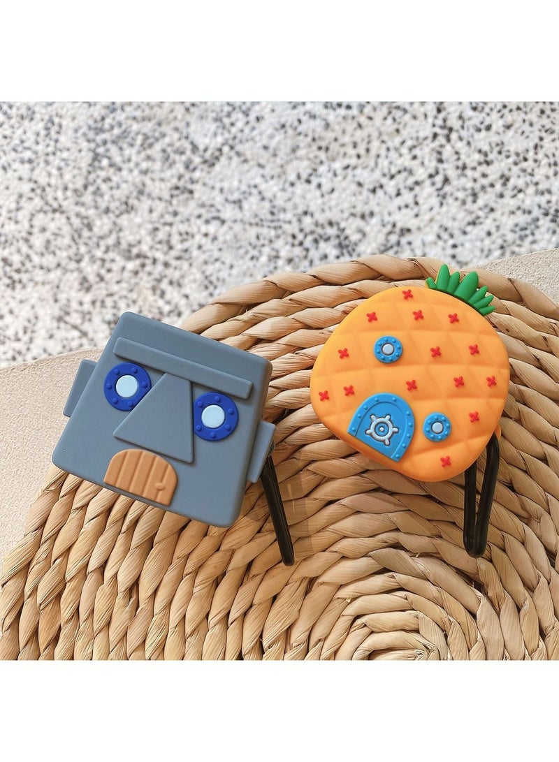 Case Compatible with Samsung Galaxy Buds 2 Case (2021) Galaxy Buds Pro Case (2021) Galaxy Buds Live Buds 2 Pro Cartoon Silicone Full Protective Cute Covers for Girls Women Pineapple - Image 4