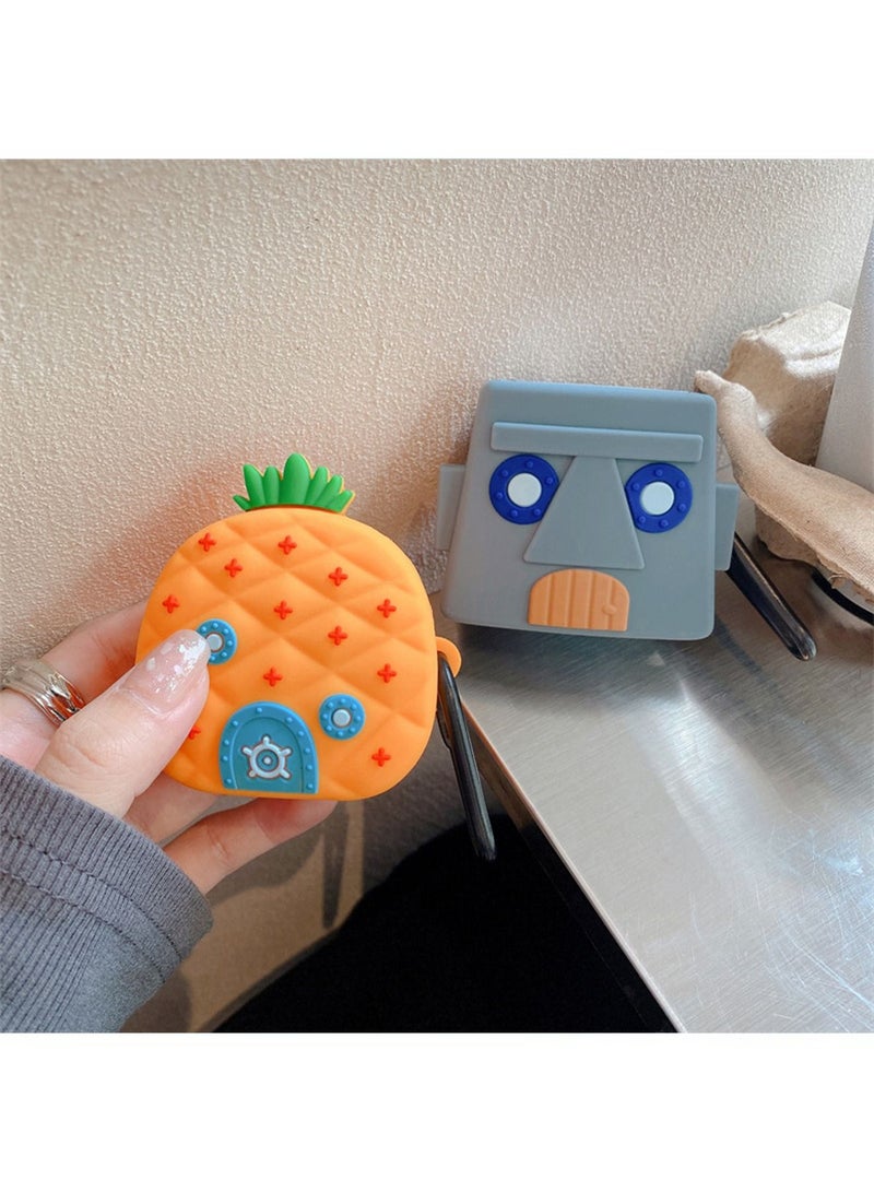 Case Compatible with Samsung Galaxy Buds 2 Case (2021) Galaxy Buds Pro Case (2021) Galaxy Buds Live Buds 2 Pro Cartoon Silicone Full Protective Cute Covers for Girls Women Pineapple - Image 5