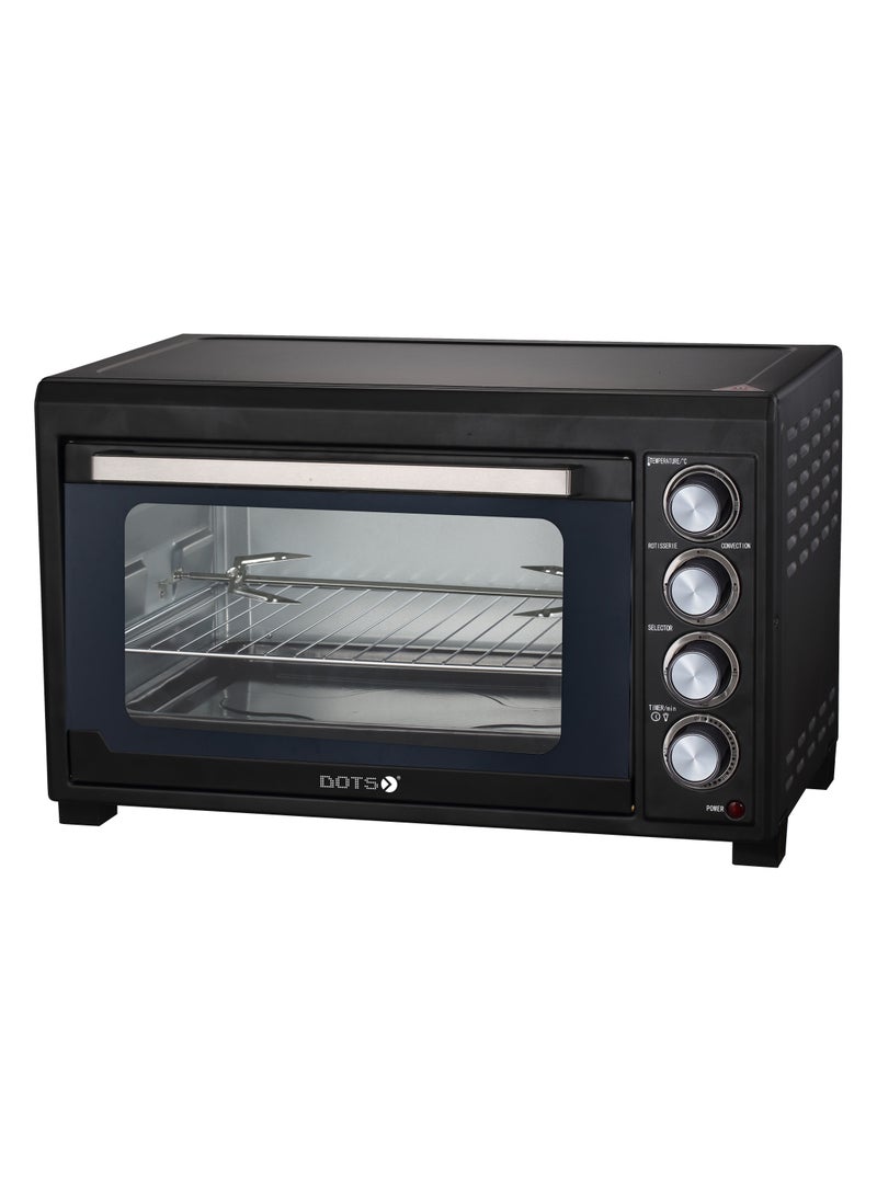 DOTS - Electric oven, 45 litre capacity, single glass door 2000W, 60 minute timer with bell, adjustable temperature 100-250 degrees - Image 1