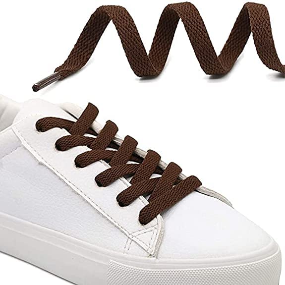 LIVECOOL 4pcs Pair Ova/sneaker/Flat Shoes laces Athletic Shoe Laces for Sport/Running Shoes Shoe Strings Round Oval/Flat/sneaker Shoe Lace (4pcs, Brown flat) - Image 2