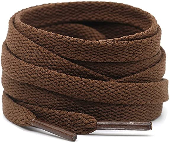 LIVECOOL 4pcs Pair Ova/sneaker/Flat Shoes laces Athletic Shoe Laces for Sport/Running Shoes Shoe Strings Round Oval/Flat/sneaker Shoe Lace (4pcs, Brown flat) - Image 1