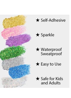 Mysense Mysense Pink Body Glitter Stick, Singer Concert Outfit Face Glitter Makeup, Festival Rave Pride Accessories, Hair Glitter Gel for Kids Women, Sparkling Mermaid Sequin Chunky Glitter Face Paint, 0.56oz  - Image 2