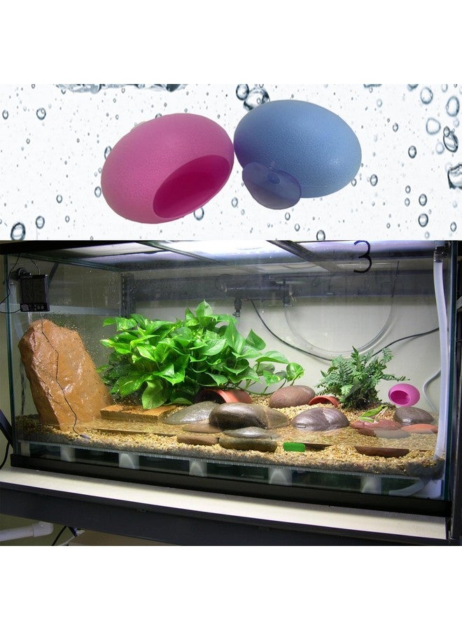 قطعتان من موائل الضفادع على شكل بيضة مع أكواب شفط - حوض ضفدع لطيف وحامل أطباق، مثالي لضفادع الأشجار والعلاجيم والشراغيف - Image 5