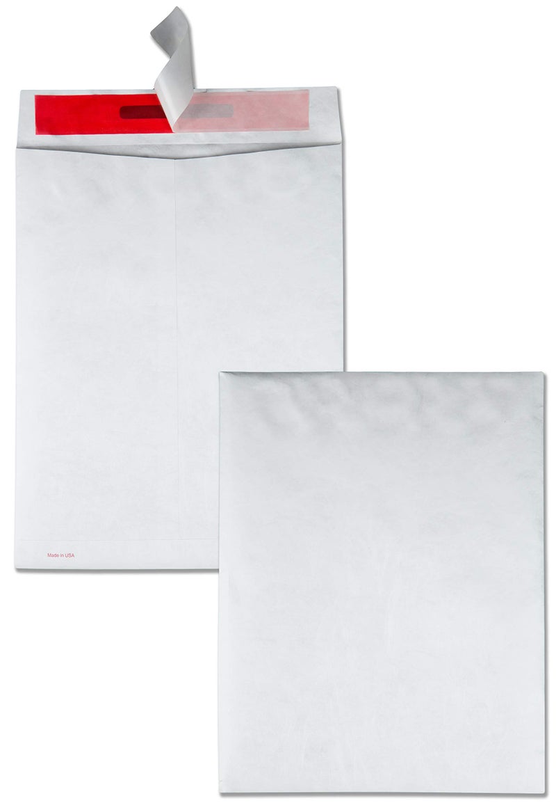 Quality Park R2420 Advantage Flap Stik Tyvek Mailer, 10 x 13, White (Box of 100) - Image 1