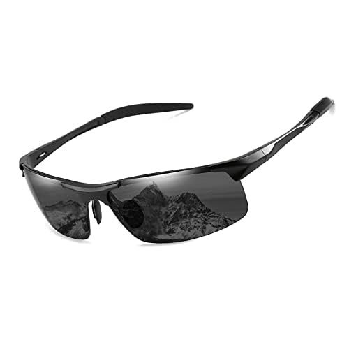 Karsaer Classic Men Sports Polarized Sunglasses Driving Cycling Men's Shades Uv400 E1074, Black - Image 1