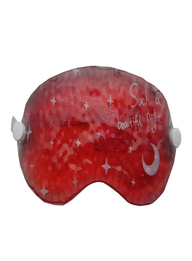 Jenna™ Ice Pack Therapeutic Gel Beads Eye Mask - Pain Relief Treatment for Puffy,Swollen Eyes,Dark Circles,Headache,Migraine,Relaxation,Reusable,Soothing on eyes with Elastic Band (Balls Night Red) - Image 1