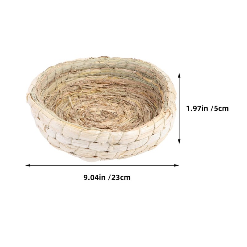 Handwoven Straw Bird Nest 23cm Diameter Flat Base For Pigeon Parrot Breeding - Image 3