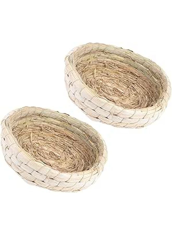 Handwoven Straw Bird Nest 23cm Diameter Flat Base For Pigeon Parrot Breeding - Image 1