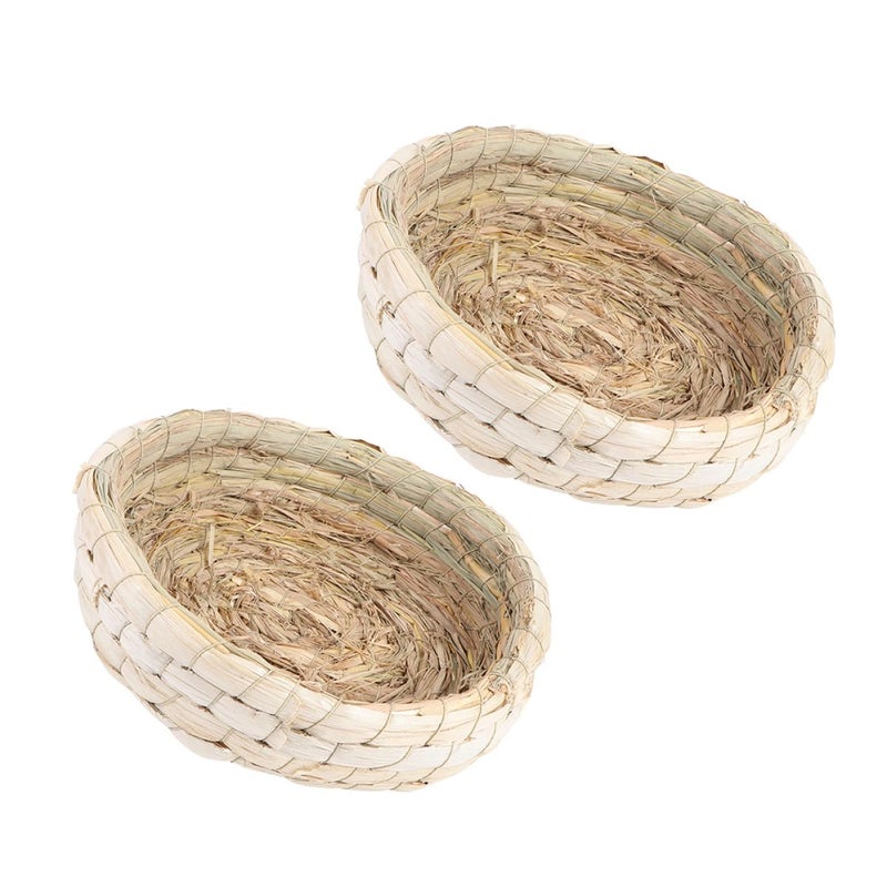 Handwoven Straw Bird Nest 23cm Diameter Flat Base For Pigeon Parrot Breeding - Image 2