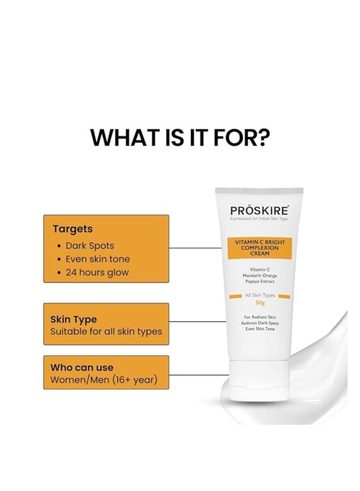Proskire Vitamin C Bright Complexion Cream For Dark Spots, Glow & Radiant Skin - Image 2