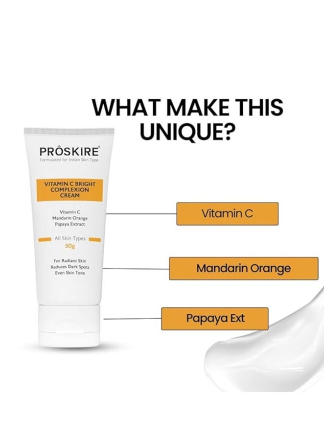 Proskire Vitamin C Bright Complexion Cream For Dark Spots, Glow & Radiant Skin - Image 3